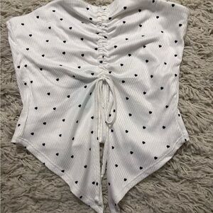 7day wknd White Tube Halter Crop Top Size S